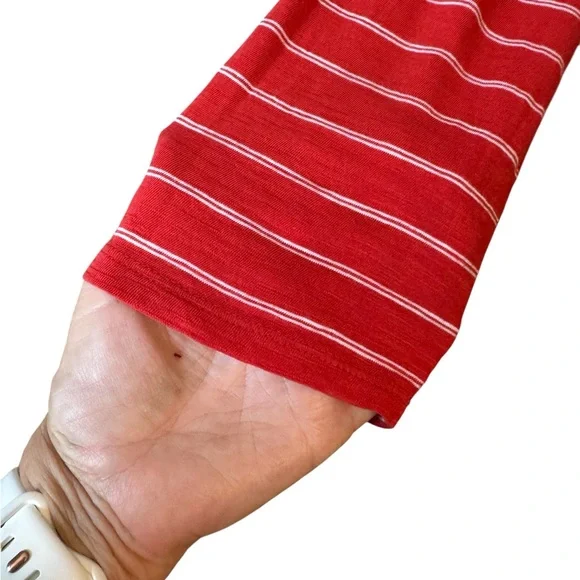 J. Jill Red/White Striped Long Sleeve Casual Top  PLUS: 2X    #5 - Picture 4 of 8